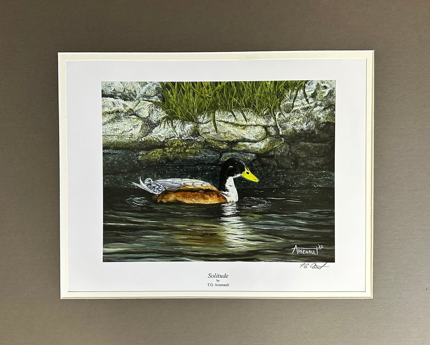 Matted, signed, 16 x 20 poster frame.